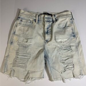 Hollister Light Blue Distressed Jean Shorts